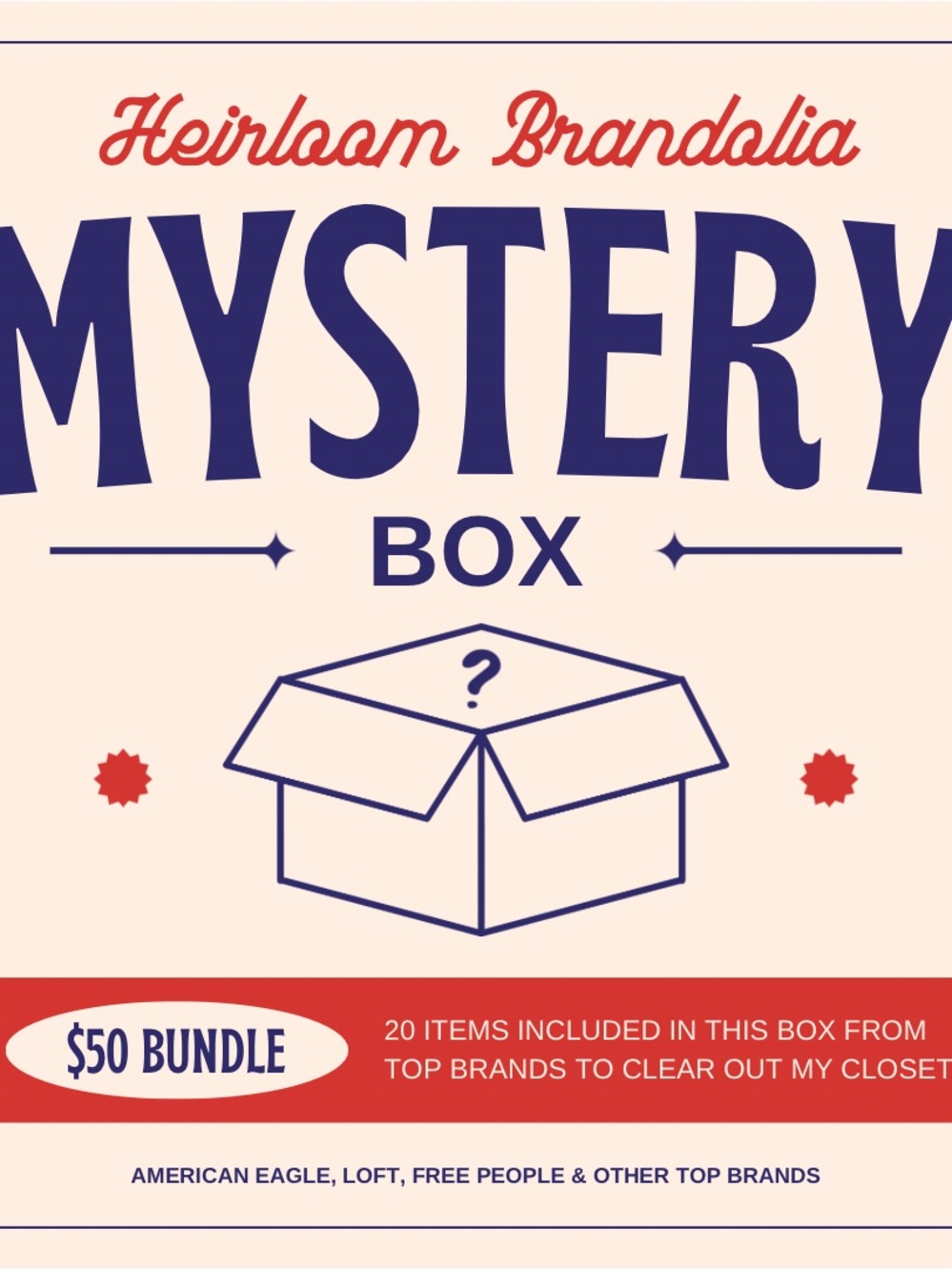 20-PIECE NAME BRAND MYSTERY BOX ✨
💰 $200+ RETAIL/RESALE VALUE!